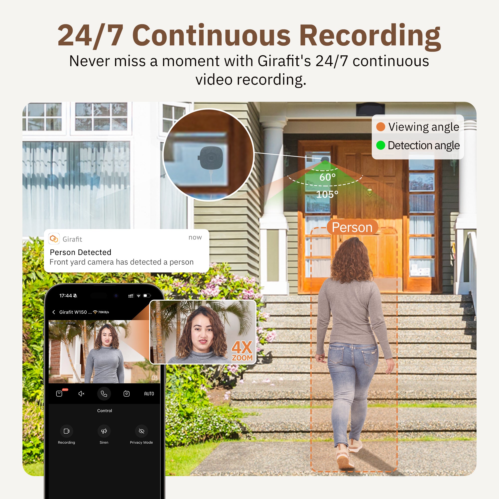 W3 Window Camera 3MP 2K Window Camera,2.4GHz & 5GHz WiFi Indoor Cameras for Home Securi ...