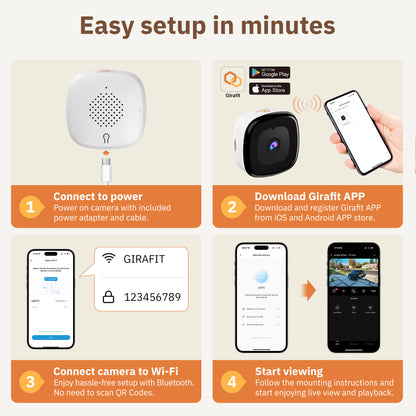 3MP 2K Window Camera,2.4GHz & 5GHz WiFi Indoor Cameras for Home Security with ChromaxAl Color Night Vision,Person & Motion Detection,24/7 Recording,Easy & Quick Install