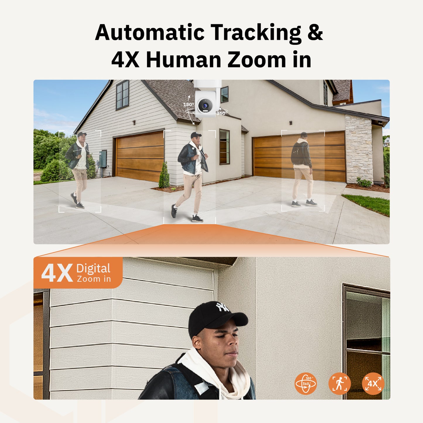 Girafit 3K 5MP Indoor/Outdoor Security Cameras for Home Security,360°Pan/Tilt/Zoom WiFi Smart Home Security Camera,AI Person/Pet/Vehicle Detection & Tracking,Starlight Color Night Vision,IP65 Waterproof,Works with Alexa