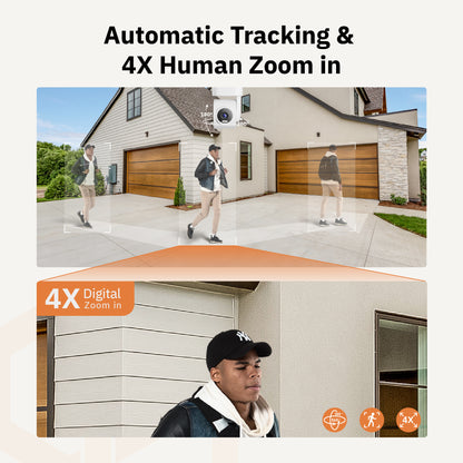 Girafit 3K 5MP Indoor/Outdoor Security Cameras for Home Security,360°Pan/Tilt/Zoom WiFi Smart Home Security Camera,AI Person/Pet/Vehicle Detection & Tracking,Starlight Color Night Vision,IP65 Waterproof,Works with Alexa