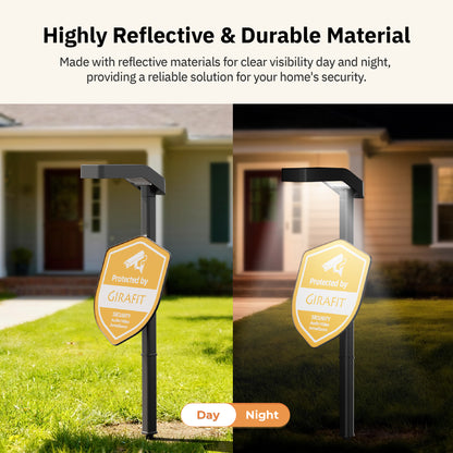 Girafit Solar Security Sign with Outdoor Waterproof Spot Lights, Daylight Radar Motion Sensor, Auto On/Off, IP65 Rated for Yard Garden Landscape Security Systems