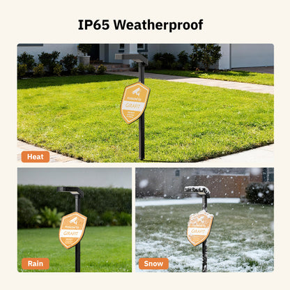 Girafit Solar Security Sign with Outdoor Waterproof Spot Lights, Daylight Radar Motion Sensor, Auto On/Off, IP65 Rated for Yard Garden Landscape Security Systems