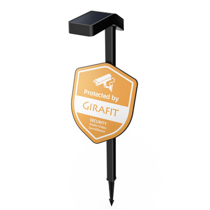 Girafit Solar Security Sign with Outdoor Waterproof Spot Lights, Daylight Radar Motion Sensor, Auto On/Off, IP65 Rated for Yard Garden Landscape Security Systems
