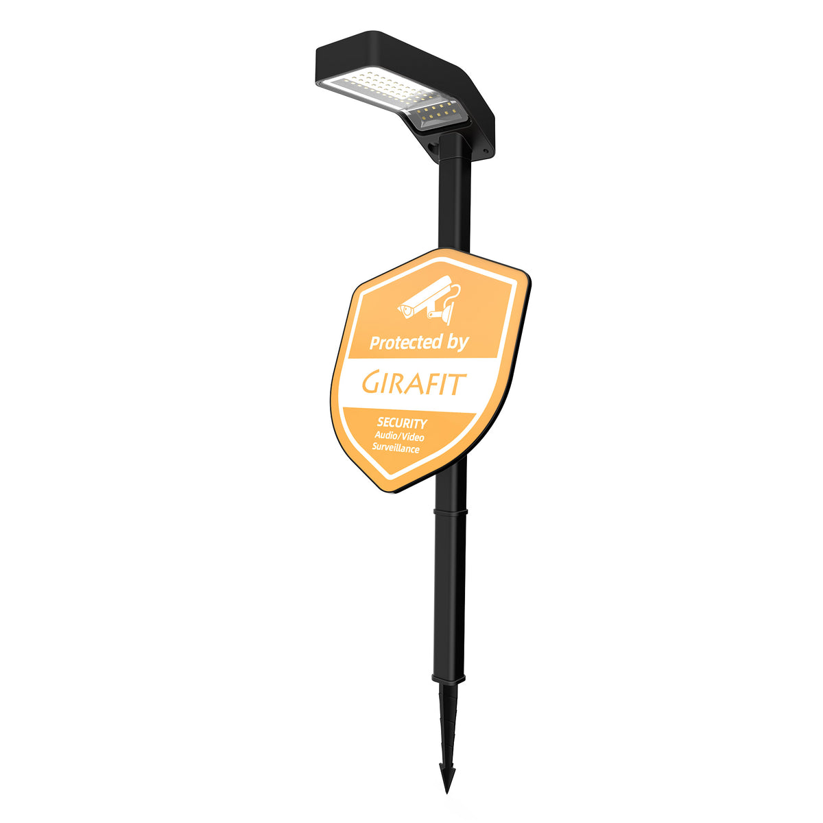 Girafit Solar Security Sign with Outdoor Waterproof Spot Lights, Daylight Radar Motion Sensor, Auto On/Off, IP65 Rated for Yard Garden Landscape Security Systems