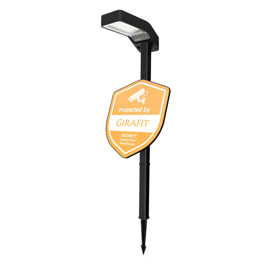 Girafit Solar Security Sign with Outdoor Waterproof Spot Lights, Daylight Radar Motion Sensor, Auto On/Off, IP65 Rated for Yard Garden Landscape Security Systems